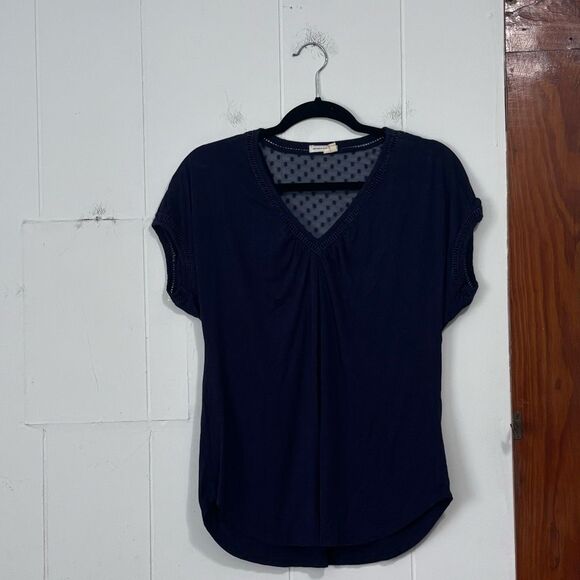 Meadow Rue Anthropologie Navy Loose Fit Top XS - Picture 1 of 4